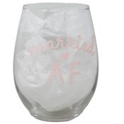 Wholesale - Stemless Statement Wine Glass- Married AF C/P 24, UPC: 885114879182